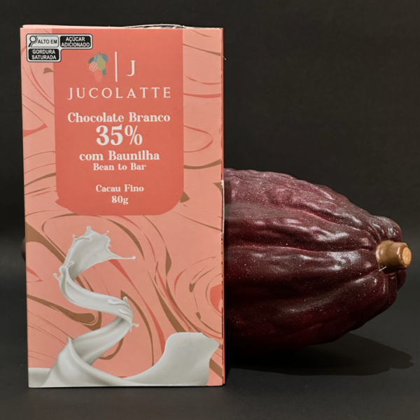 Barra de Chocolate 35% Branco com Baunilha 80g